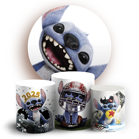 Capas Painel Redondo e Trio Cilindro Sublimado - Lilo Stitch