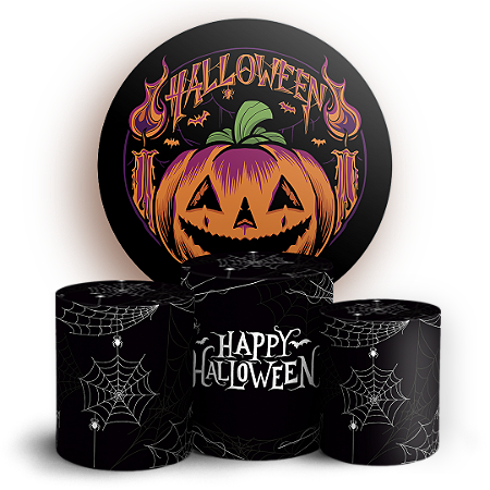 Capas Painel Redondo e Trio Cilindro Sublimado - Halloween
