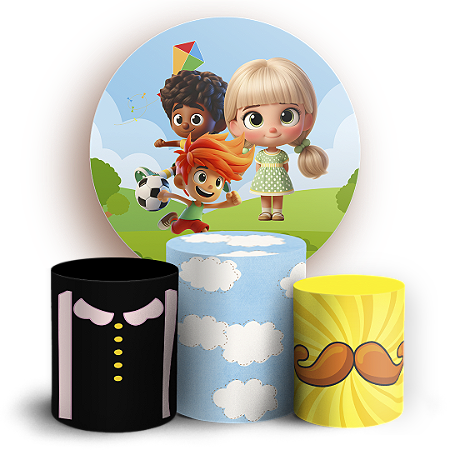 Capas Painel Redondo e Trio Cilindro Sublimado - Mundo Bita