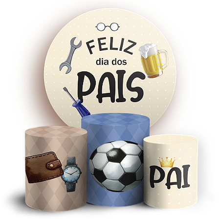 Capas Painel Redondo e Trio Cilindro Sublimado - Dia Dos Pais
