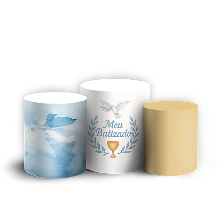 Capas Trio Cilindro Sublimado Vest Facil - Anjo Batizado