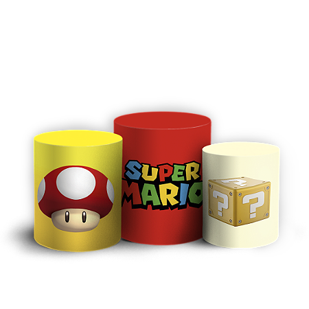 Capas Trio Cilindro Sublimado Vest Facil - Super Mario
