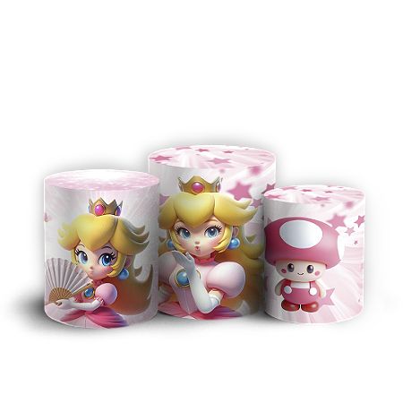 Capas Trio Cilindro Sublimado Vest Facil - Princesa Peach Super Mario