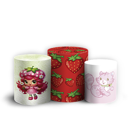 Capas Trio Cilindro Sublimado Vest Facil - Moranguinho