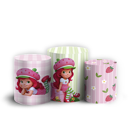 Capas Trio Cilindro Sublimado Vest Facil - Moranguinho