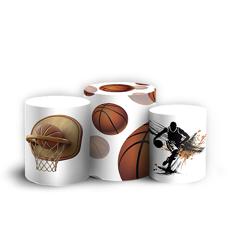 Capas Trio Cilindro Sublimado Vest Facil - Basquete
