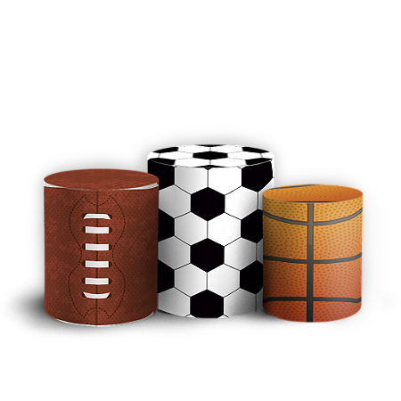 Capas Trio Cilindro Sublimado Vest Facil - Esportes Futebol Volei Basquete