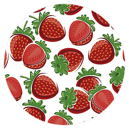 Capa Painel Redondo Sublimado - Morango Do Amor