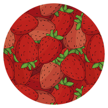 Capa Painel Redondo Sublimado - Morango Do Amor