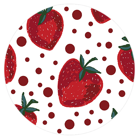 Capa Painel Redondo Sublimado - Morango Do Amor