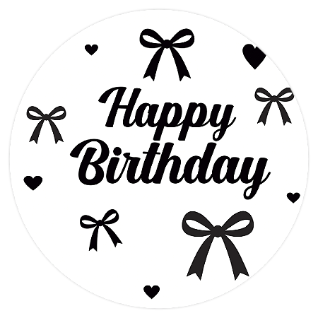 Capa Painel Redondo Sublimado - Happy Birthday