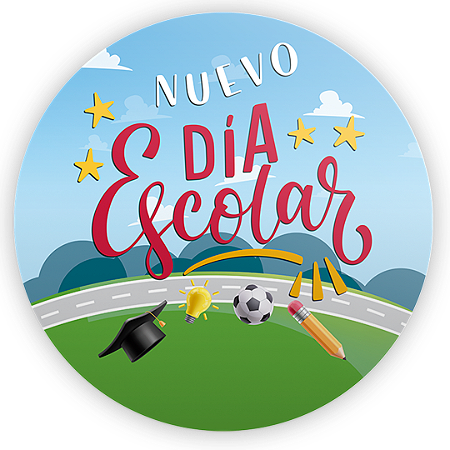 Capa Painel Redondo Sublimado - Vuelta a Clases ES