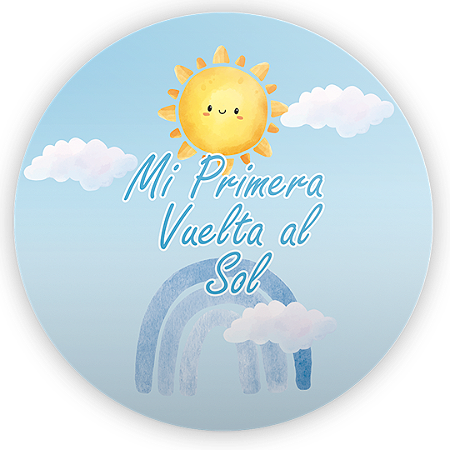 Capa Painel Redondo Sublimado - Mi Primera Vuelta al Sol ES