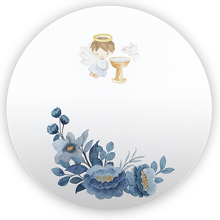 Capa Painel Redondo Sublimado - Anjo Batizado