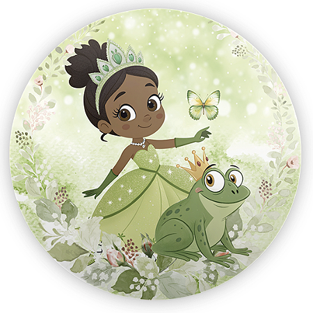 Capa Painel Redondo Sublimado - Princesa Tiana