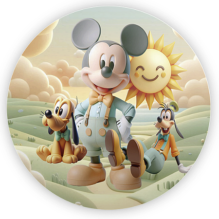 Capa Painel Redondo Sublimado - Mickey