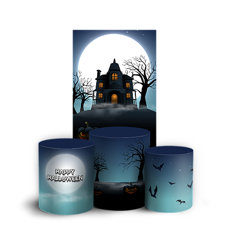 Capas Faixa Lateral e Trio Cilindro Sublimado Vest Facil - Halloween