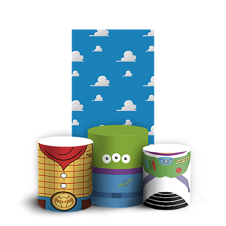 Capas Faixa Lateral e Trio Cilindro Sublimado Vest Facil - Toy Story