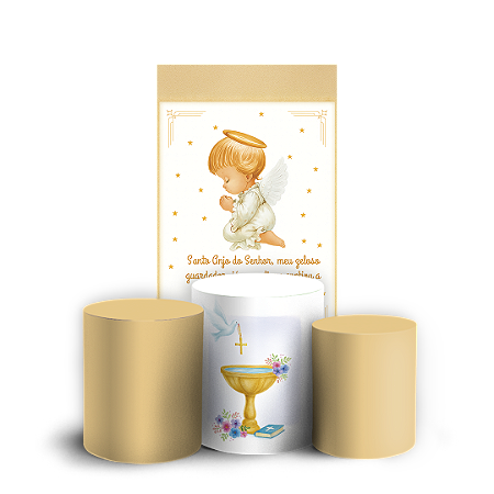 Capas Faixa Lateral e Trio Cilindro Sublimado Vest Facil - Anjo Batizado