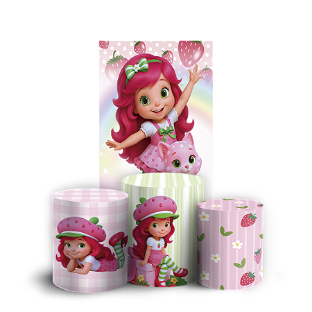 Capas Faixa Lateral e Trio Cilindro Sublimado Vest Facil - Moranguinho