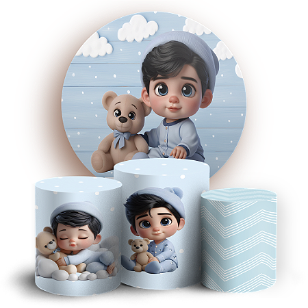 Capas Painel Redondo e Trio Cilindro Sublimado - Oh Baby