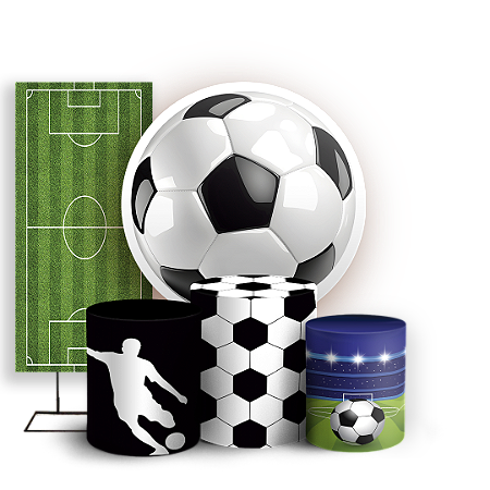 Capas Painel Redondo Trio Cilindro e Faixa Lateral Sublimado - Futebol