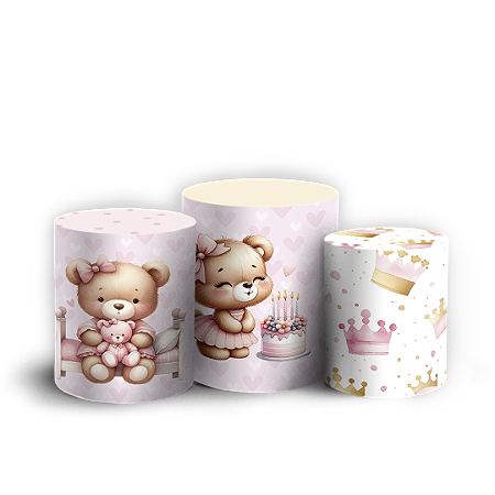 Capas Trio Cilindro Sublimado Vest Facil - Ursinha