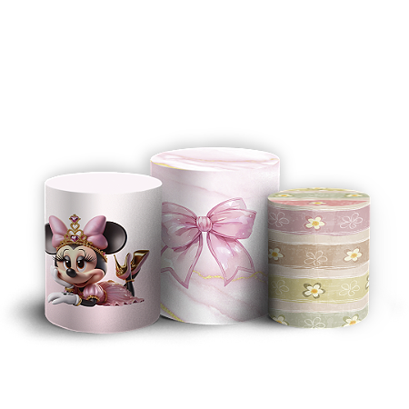 Capas Trio Cilindro Sublimado Vest Facil - Minnie