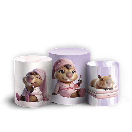 Capas Trio Cilindro Sublimado Vest Facil - Capivara