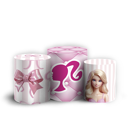 Capas Trio Cilindro Sublimado Vest Facil - Barbie