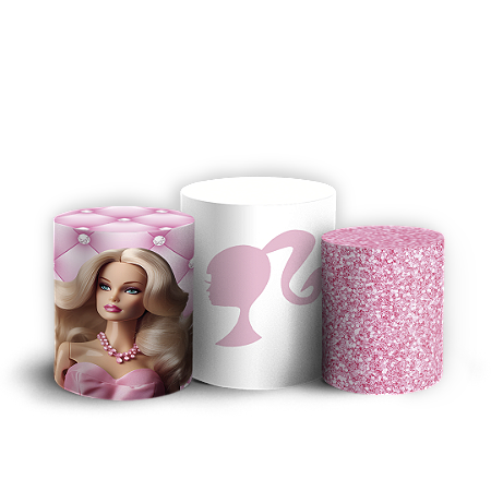 Capas Trio Cilindro Sublimado Vest Facil - Barbie