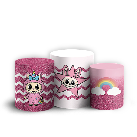 Capas Trio Cilindro Sublimado Vest Facil - Labubu