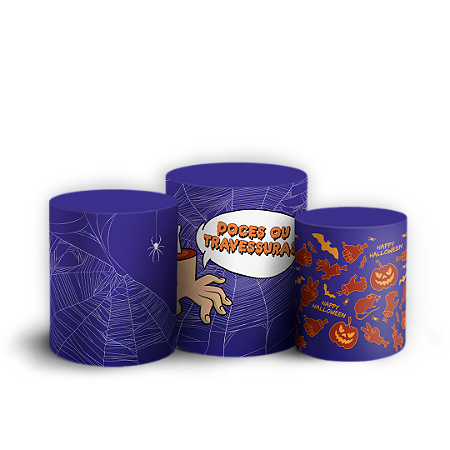 Capas Trio Cilindro Sublimado Vest Facil - Dia das Bruxas Halloween