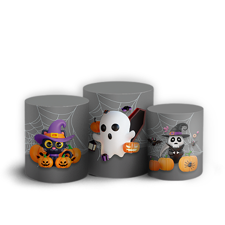 Capas Trio Cilindro Sublimado Vest Facil - Dia das Bruxas Halloween