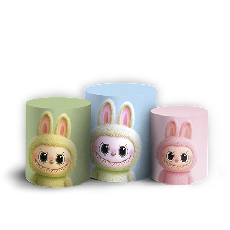 Capas Trio Cilindro Sublimado Vest Facil - Labubu