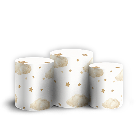 Capas Trio Cilindro Sublimado Vest Facil - Chá De Revelação Ursinhos