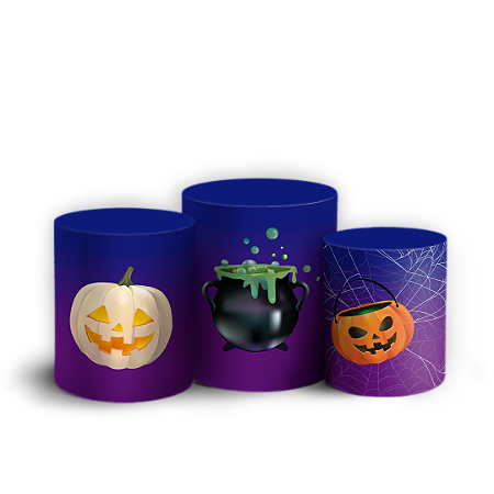 Capas Trio Cilindro Sublimado Vest Facil - Dia das Bruxas Halloween
