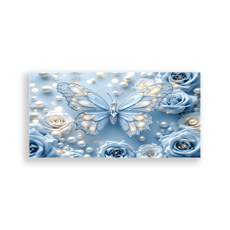 Capa Painel Retangular Sublimado - Borboleta Azul By Mide