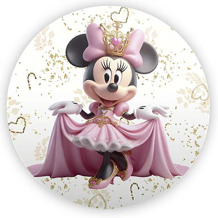 Capa Painel Redondo Sublimado - Minnie