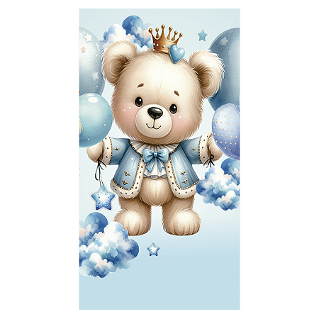 Capa Faixa Lateral Sublimado - Ursinho Azul