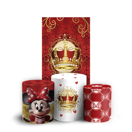 Capas Faixa Lateral e Trio Cilindro Sublimado Vest Facil - Minnie