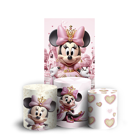 Capas Faixa Lateral e Trio Cilindro Sublimado Vest Facil - Minnie