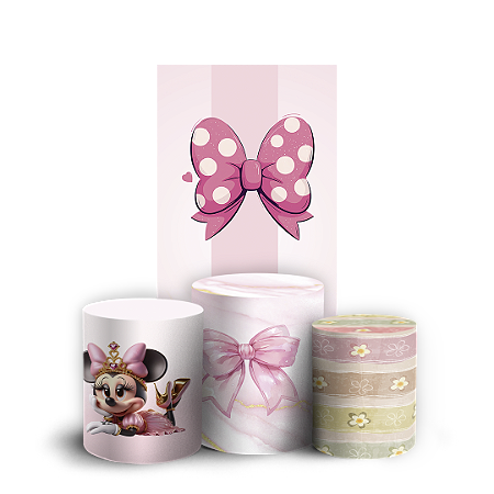 Capas Faixa Lateral e Trio Cilindro Sublimado Vest Facil - Minnie