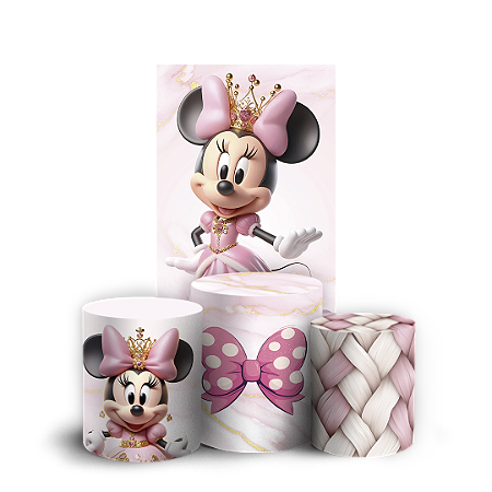 Capas Faixa Lateral e Trio Cilindro Sublimado Vest Facil - Minnie