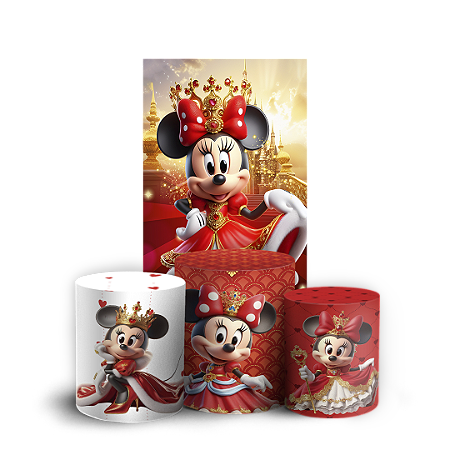 Capas Faixa Lateral e Trio Cilindro Sublimado Vest Facil - Minnie