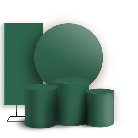 Capas Painel Redondo Trio Cilindro e Faixa Lateral Sublimado - Cor Lisa Verde 27h 34v