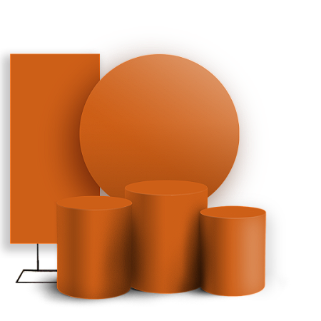Capas Painel Redondo Trio Cilindro e Faixa Lateral Sublimado - Cor Lisa Laranja 28h 13v