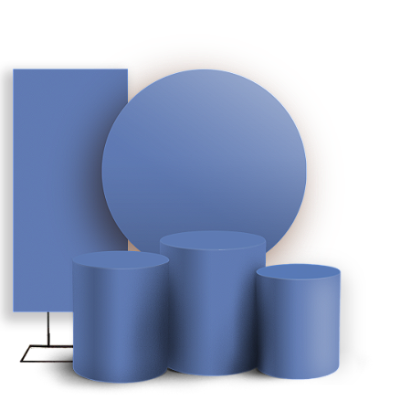 Capas Painel Redondo Trio Cilindro e Faixa Lateral Sublimado - Cor Lisa Azul 35H 27V