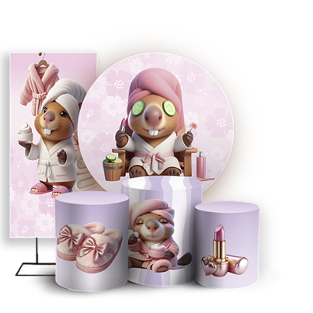 Capas Painel Redondo Trio Cilindro e Faixa Lateral Sublimado - Capivara