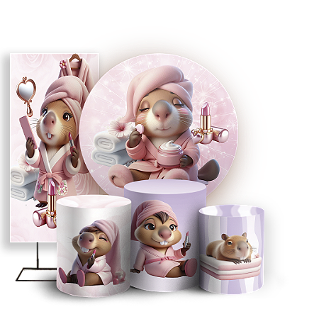 Capas Painel Redondo Trio Cilindro e Faixa Lateral Sublimado - Capivara